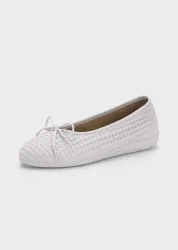 Ballerina-Hausschuhe aus Baumwolle - grau - Gr. 36 von Goldner Fashion