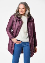 Sportiver Anorak mit warmer Wattierung - beere - Gr. 42 von Goldner Fashion