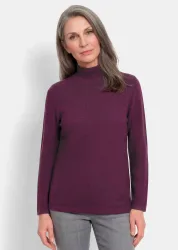 Feiner Strickpullover mit Stehkragen - beere - Gr. 54 von Goldner Fashion