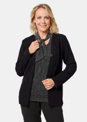 Schicke Crêpe-Longjacke - schwarz - Gr. 20 von Goldner Fashion