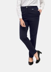 Bequeme Hose LOUISA COMFORT+ mit Bügelfalte - marine - Gr. 19 von Goldner Fashion