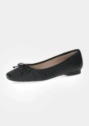 Ballerina in eleganter Flechtoptik - schwarz - Gr. 7 von Goldner Fashion