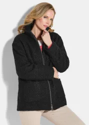 Teddy Jacke mit Stehkragen - schwarz - Gr. 21 von Goldner Fashion