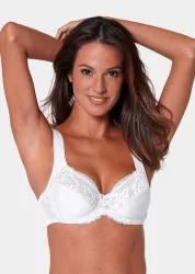 Spitzen-BH mit Bügel - weiss - Gr. 85 C von Goldner Fashion