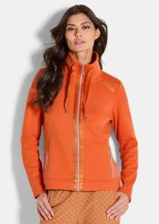 Sweatjacke mit Satin-Bändern - orange - Gr. 24 von Goldner Fashion
