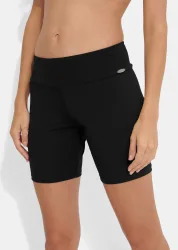 Schmale Bade-Shorts in glatter Qualität - schwarz - Gr. 38 von Goldner Fashion