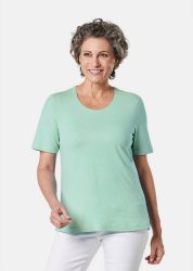Basic T-Shirt aus reiner Baumwolle - mint - Gr. 40 von Goldner Fashion