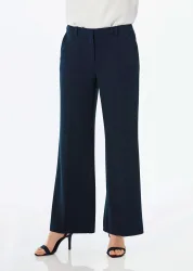 Weite Hose VERA mit Bügelfalten - marine - Gr. 215 von Goldner Fashion