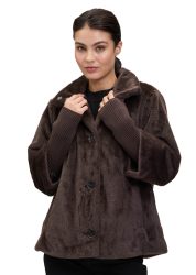 Übergangsjacke in Fell-Optik - braun - Gr. 40 von Goldner Fashion