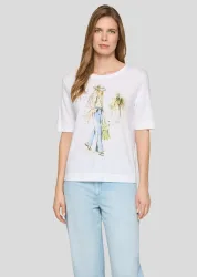 Lässiges T-Shirt mit Frontmotiv - weiss - Gr. 44 von Goldner Fashion