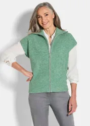 Strickweste mit Reissverschluss - hellgrün - Gr. 20 von Goldner Fashion