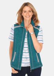Freizeitweste aus wärmenden Strickfleece mit Stehkragen - türkis / méliert - Gr. 23 von Goldner Fashion