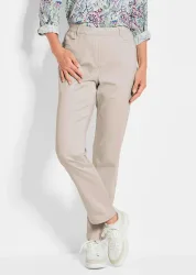 Schlupfhose LOUISA aus Baumwoll-Satin - beige - Gr. 42 von Goldner Fashion