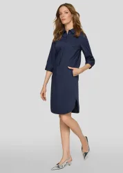 Tunikakleid mit Hemdkragen - dunkelblau - Gr. 40 von Goldner Fashion