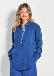 Leinenbluse - royalblau - Gr. 19 von Goldner Fashion