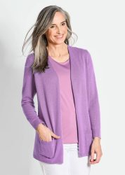 Kuschelweiche Kaschmir-Strickjacke - flieder - Gr. 21 von Goldner Fashion