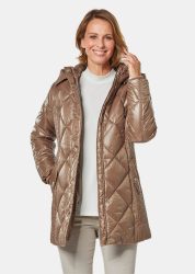 Longsteppjacke mit hübschem Innenfutter - camel - Gr. 38 von Goldner Fashion