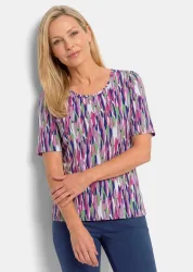 Shirt mit grafischem Muster - beere / hellgrün / gemustert - Gr. 21 von Goldner Fashion