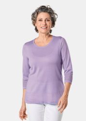 Gepflegter Ajour-Pullover mit femininen Durchbrüchen - flieder - Gr. 20 von Goldner Fashion