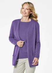 Kuschelweiche Kaschmir-Strickjacke - lila - Gr. 21 von Goldner Fashion