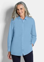 Hemdbluse aus reiner Baumwolle - blau - Gr. 23 von Goldner Fashion