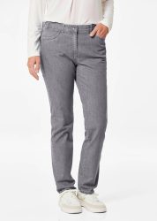 Jeans LOUISA mit Stickerei - grau - Gr. 27 von Goldner Fashion