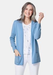 Kuschelweiche Kaschmir-Strickjacke - blau - Gr. 19 von Goldner Fashion