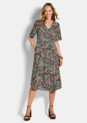 Farbenfrohes Kleid aus reiner Viskose - bunt / gemustert - Gr. 20 von Goldner Fashion
