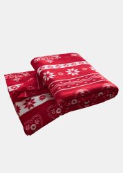 Kuscheldecke - rot / cremeweiss / gemustert - Gr. Einheitsgröße von Goldner Fashion