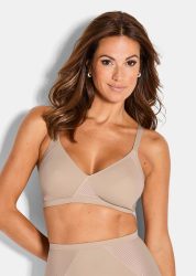 Minimizer-BH mit Jacquard-Einsätzen - caramel - Gr. 90 E von Goldner Fashion