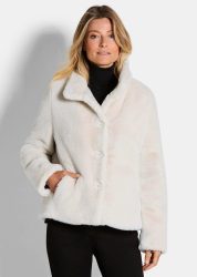 Teddyjacke mit Stehkragen - beige - Gr. 46 von Goldner Fashion