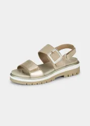Sandalen mit dekorativer Zierschließe - beige - Gr. 39 von Goldner Fashion