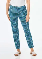 Druckhose LOUISA im Minimal Print - marine / gemustert - Gr. 205 von Goldner Fashion