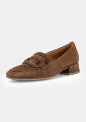 Slipper aus Leder mit Zierelement - cognac - Gr. 41,5 von Goldner Fashion