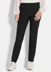 Schmale Bengalinhose LOUISA innen angeraut - schwarz - Gr. 205 von Goldner Fashion
