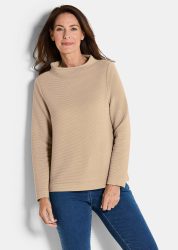 Ottoman-Sweatshirt mit Turtleneck - beige - Gr. 21 von Goldner Fashion