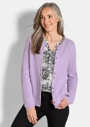 Strickjacke aus reiner Baumwolle - flieder - Gr. 22 von Goldner Fashion
