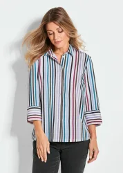 Bluse - bunt / gestreift - Gr. 48 von Goldner Fashion