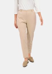 Trageangenehme Rippenhose Klassik-Schnitt - beige - Gr. 22 von Goldner Fashion