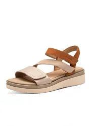 Sandale mit verstellbarem Klettriemen - beige - Gr. 39 von Goldner Fashion