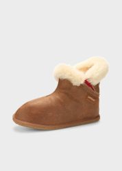 Lammfell-Hausschuhe mit hohem Schaft - cognac - Gr. 36 von Goldner Fashion