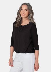 Gepflegtes Shirt in eleganter Blusen-Optik - schwarz - Gr. 21 von Goldner Fashion