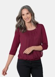 Gepflegtes Shirt in eleganter Blusen-Optik - bordeaux - Gr. 20 von Goldner Fashion