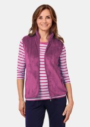 Teddy-Weste aus flauschigen Fleece - beere - Gr. 19 von Goldner Fashion