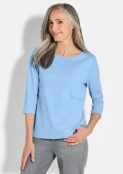 Basic-Shirt aus Interlock-Jersey - hellblau - Gr. 21 von Goldner Fashion
