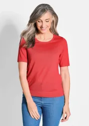 Strickpullover aus reiner Merinowolle - rot - Gr. 38 von Goldner Fashion