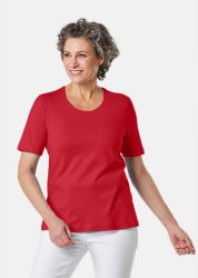 Basic T-Shirt aus reiner Baumwolle - rot - Gr. 24 von Goldner Fashion