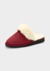 Pantoffeln aus Lammfell - rot - Gr. 42 von Goldner Fashion