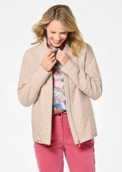 Jacke in wabenförmiger Stepp-Optik - stein - Gr. 20 von Goldner Fashion