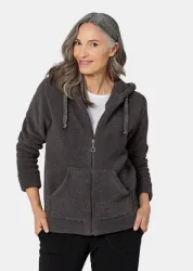 Kuschelige Flausch-Freizeitjacke - anthrazit / silberfarben - Gr. 22 von Goldner Fashion